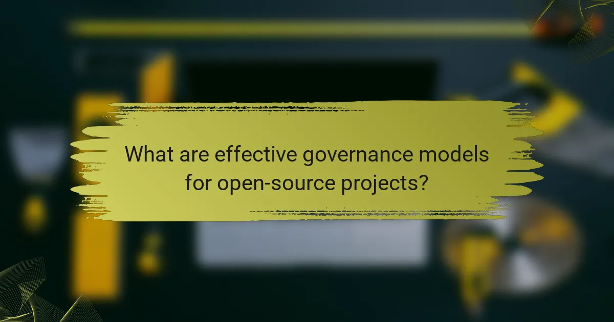 What are effective governance models for open-source projects?