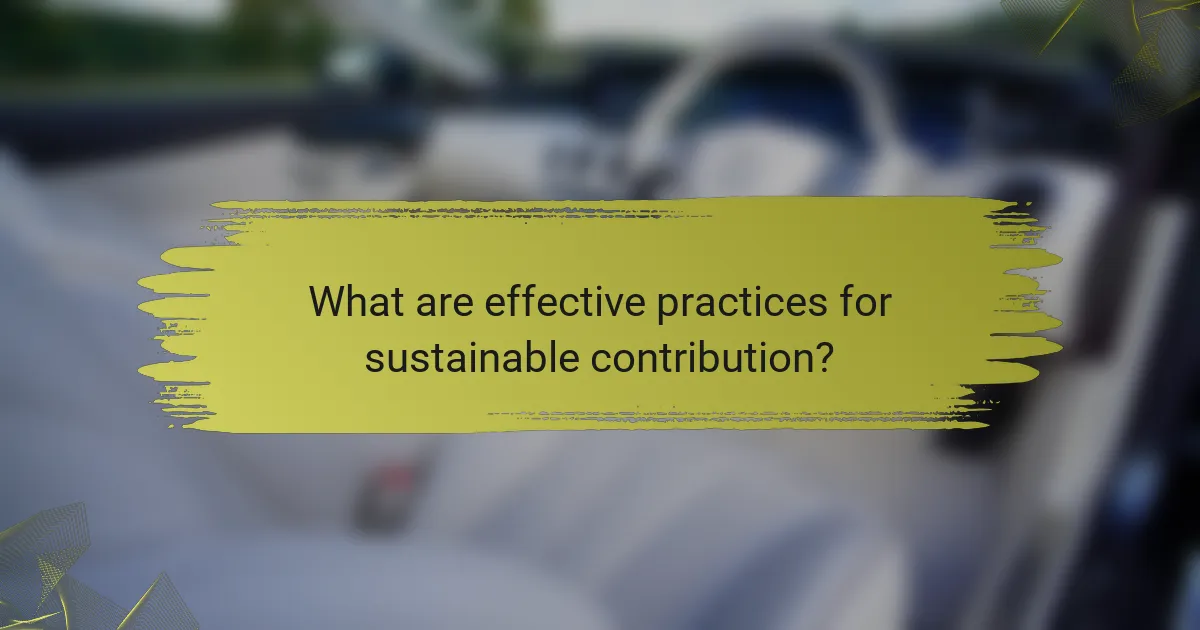 What are effective practices for sustainable contribution?