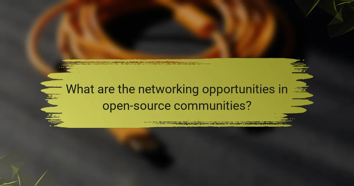 What are the networking opportunities in open-source communities?