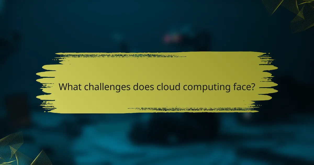 What challenges does cloud computing face?
