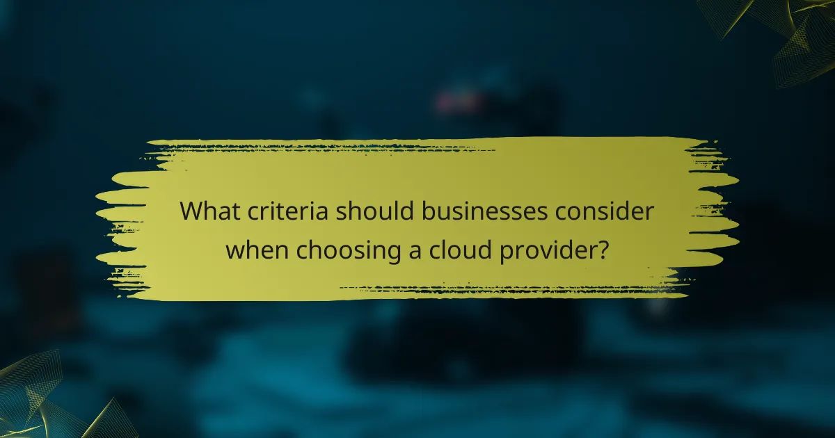 What criteria should businesses consider when choosing a cloud provider?